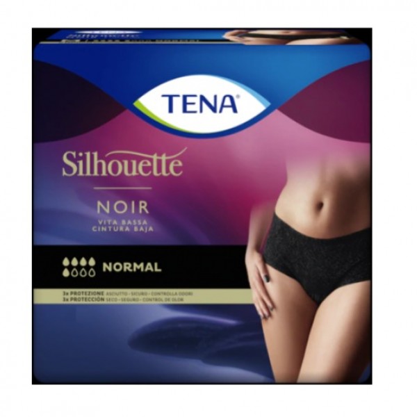 Tena Silhouette Negro Cintura Baja T-g 10 Uds