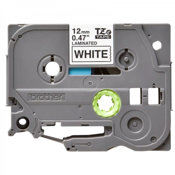 Brother cinta tze231 texto negro/blanco 12mm