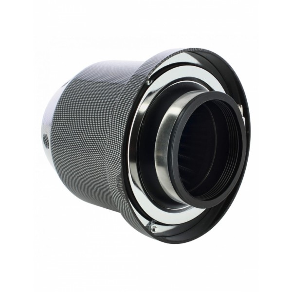 Filtro de Aire Universal para Coche Incluye 4 Adaptadores 60mm 65mm 70mm 77mm Color Carbono