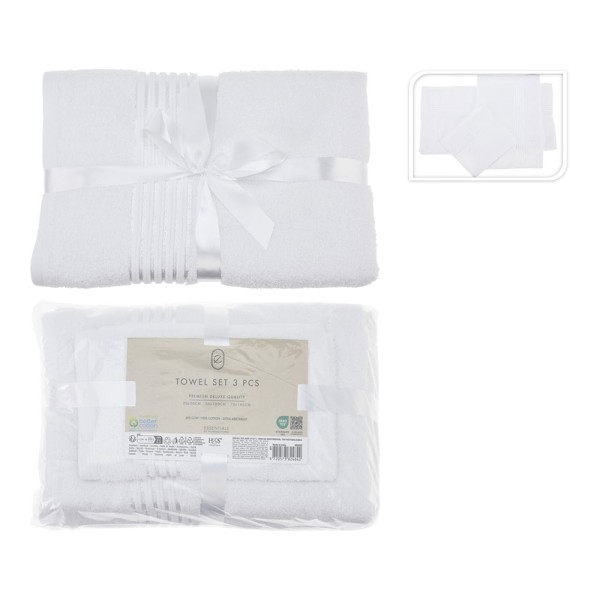 Juego de toallas de baño 3 medidas color blanco