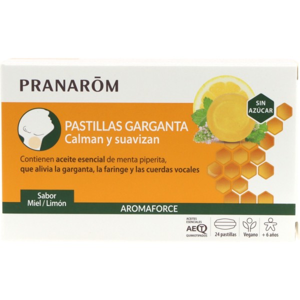 Pranarôm Aromaforce Garganta Miel 24 Pastillas