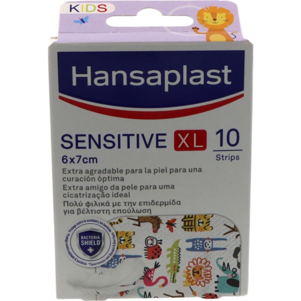 Hansaplast Sensitive Kids Xl Aposito Adhesivo 10 Unidades 7 cm X 6 cm