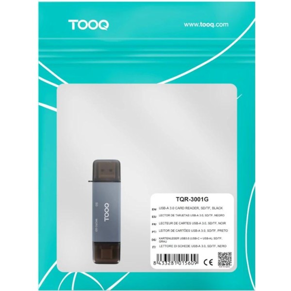 Tooq tqr-3001g lector usb3.0 (usb-c+usb-a) sd/tf