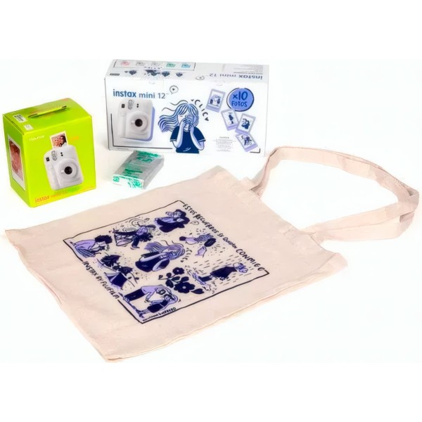 Fujifilm kit blossom instax mini 12 clay white / cámara instantánea
