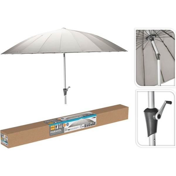 Parasol gris, ø280 x 248 cm